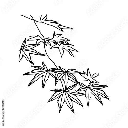 Minimal art of autumn leaves. Colorful details. Modern minimal illustration. Trendy poster for Scandinavian style interior.