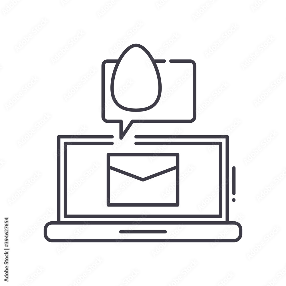 Easter greetings icon, linear isolated illustration, thin line vector, web design sign, outline concept symbol with editable stroke on white background.