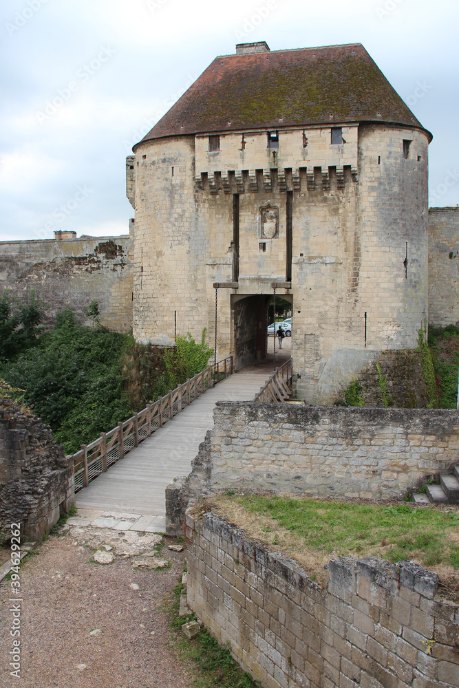 drawbridge of the castle of caen in normandy (france)