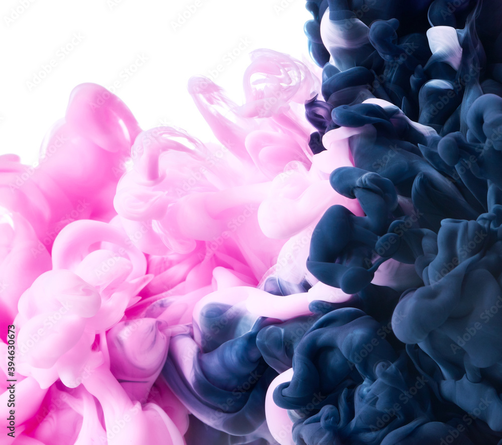 Fototapeta premium Color ink paint in water on white