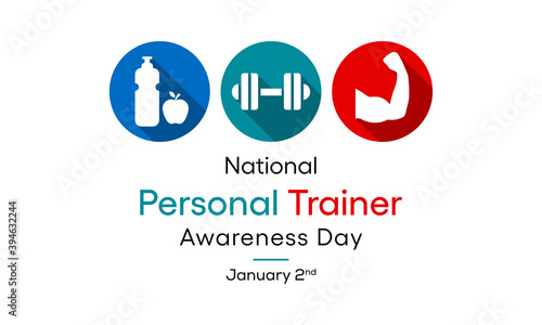 Vector illustration on the theme of National Personal Trainer day observed each year on January 2nd.