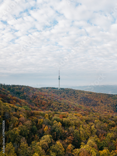 View of the Avala tower in autumn