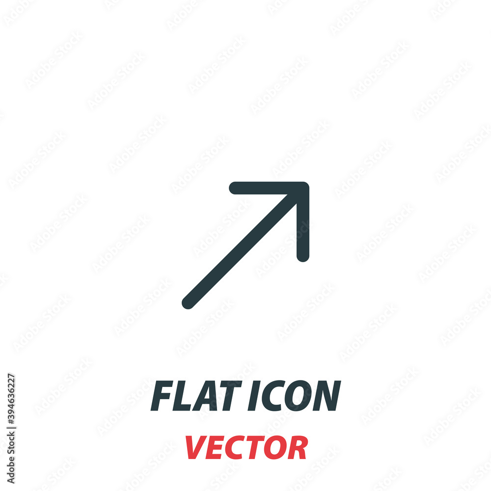 Arrow icon in a flat style. Vector illustration pictogram on white background. Isolated symbol suitable for mobile concept, web apps, infographics, interface and apps design Arrow icon in a flat style. Vector illustration pictogram on white background. Isolated symbol suitable for mobile concept, web apps, infographics, interface and apps design