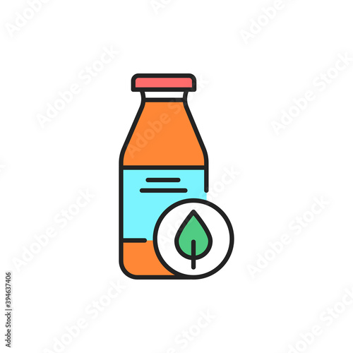 Organic juice color line icon. Pictogram for web page, mobile app, promo.