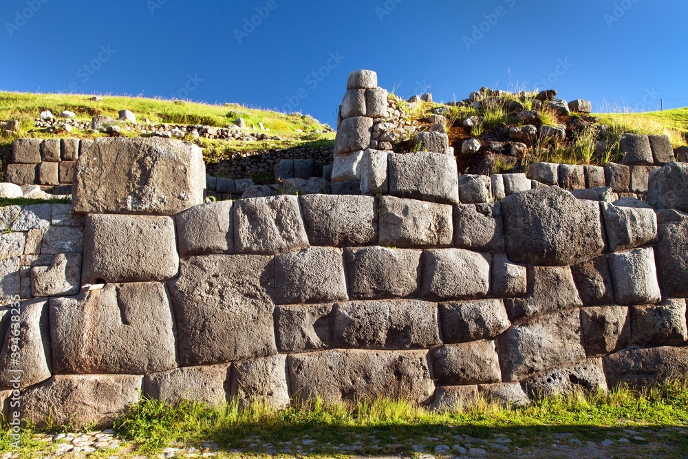 Sacsayhuaman, Inca ruins in Cusco or Cuzco town, Peru