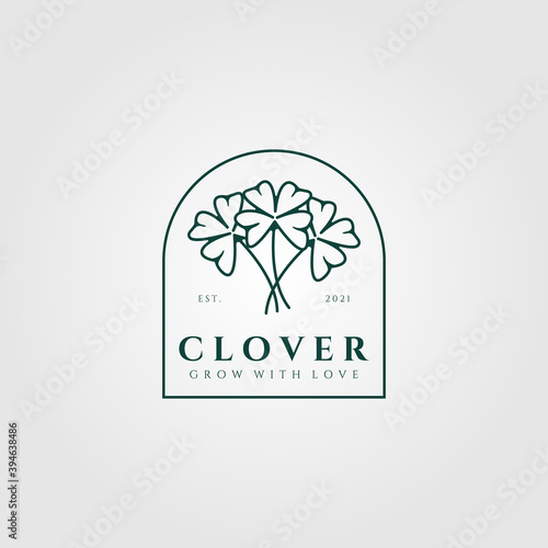 clover leaf vintage logo vector illustration design