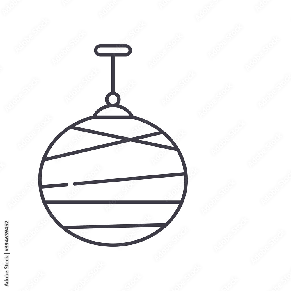 Fototapeta premium Electric lamp icon, linear isolated illustration, thin line vector, web design sign, outline concept symbol with editable stroke on white background.