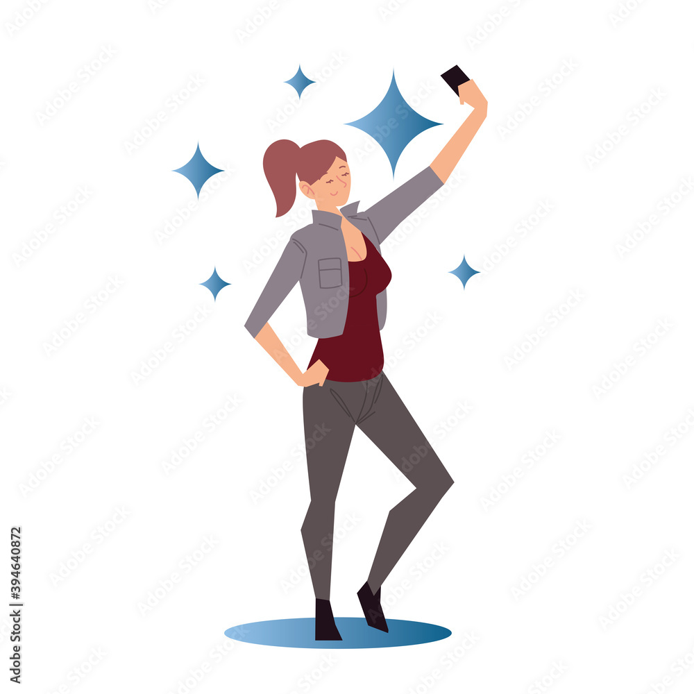 young woman using smartphone taking a selfie young woman using smartphone taking a selfie