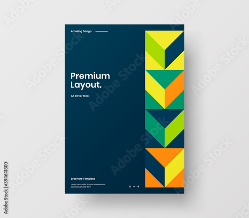 Abstract corporate identity report cover. Geometric vector business presentation design layout. Amazing company illustration brochure template.