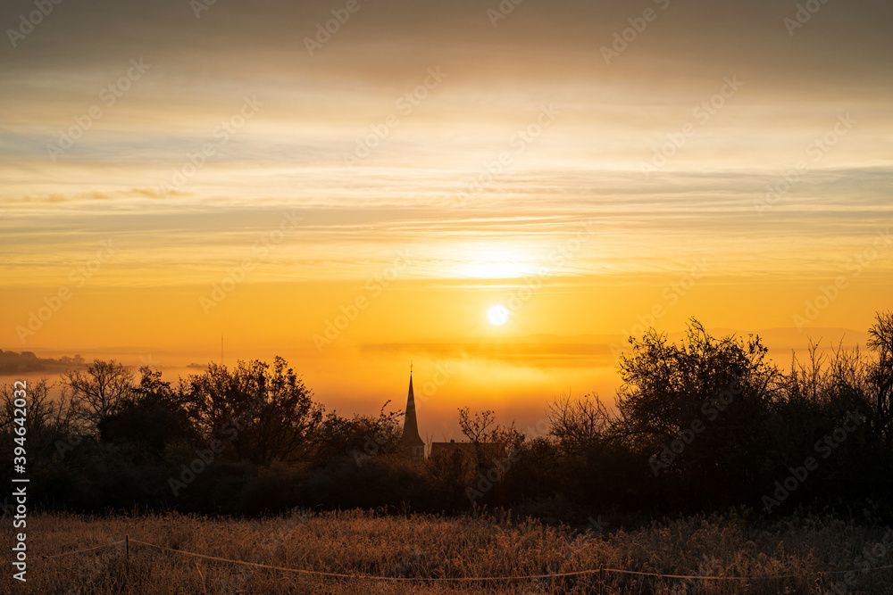 sunset over the river