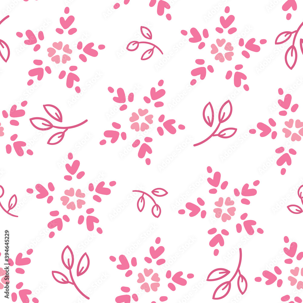 Seamless pattern with pink flowers Seamless pattern with pink flowers