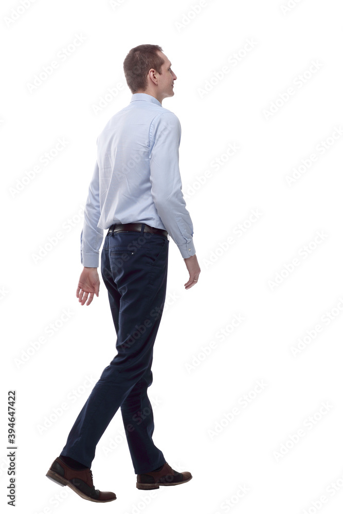 confident business man stepping forward . isolated on a white confident business man stepping forward . isolated on a white