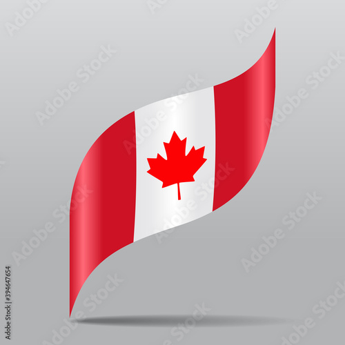 Canadian flag wavy abstract background. Vector illustration.
