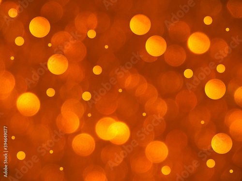 Orange abstract background, bright bokeh
