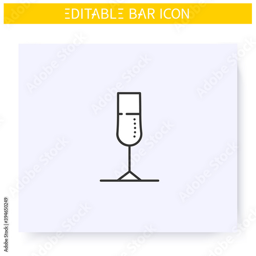 Champagne glass line icon. Alcohol stemware. Party drink. Restaurant, bar menu. Cocktail glass. Cocktail party and drinking establishment concept. Isolated vector illustration. Editable stroke 