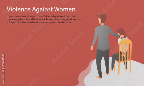 Violence against women,Stop Sexual harassment,Domestic abuse,Social issues aggression on women,Vector illustration.