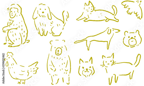 animal vector illust of hand drawn