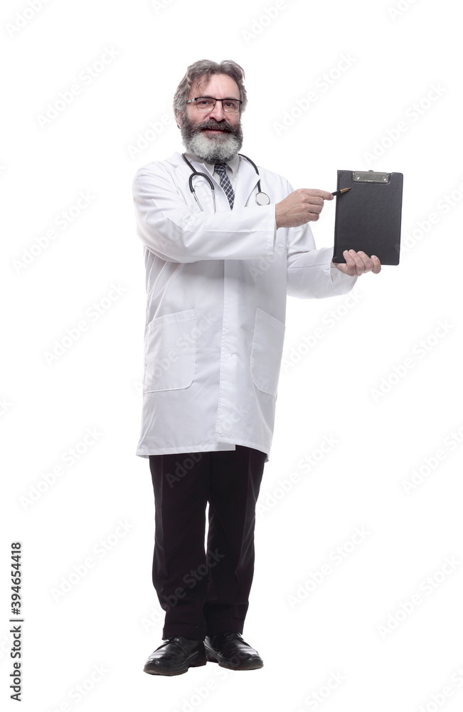 doctor therapist pointing to the form in the clipboard doctor therapist pointing to the form in the clipboard