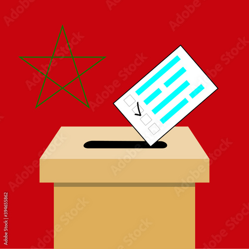 ballot box with flag Marocco election