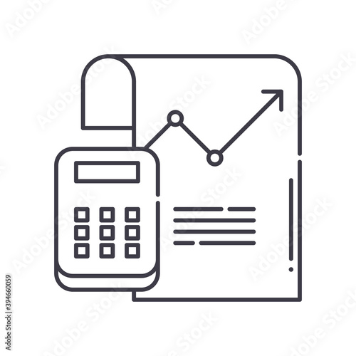 Econometrics icon, linear isolated illustration, thin line vector, web design sign, outline concept symbol with editable stroke on white background.