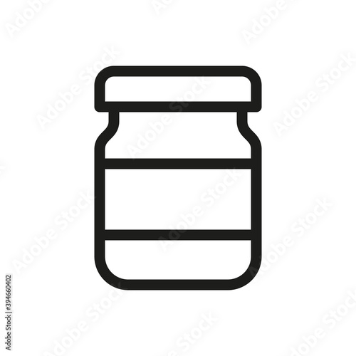 Food preservation isolated icon, preserved food jar outline vector icon with editable stroke