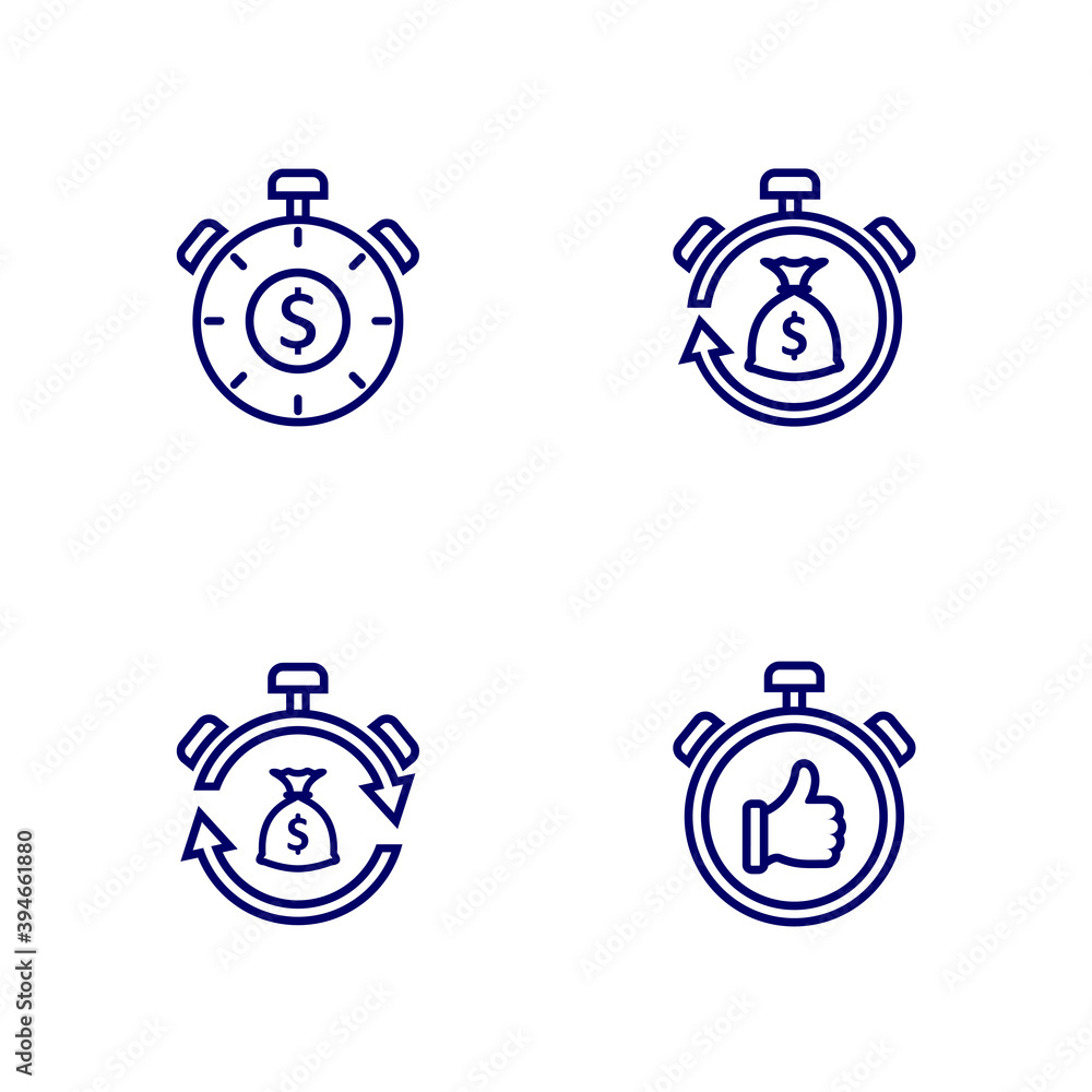 Set of Money Time logo design vector template, Business logo design concept, Icon symbol Set of Money Time logo design vector template, Business logo design concept, Icon symbol