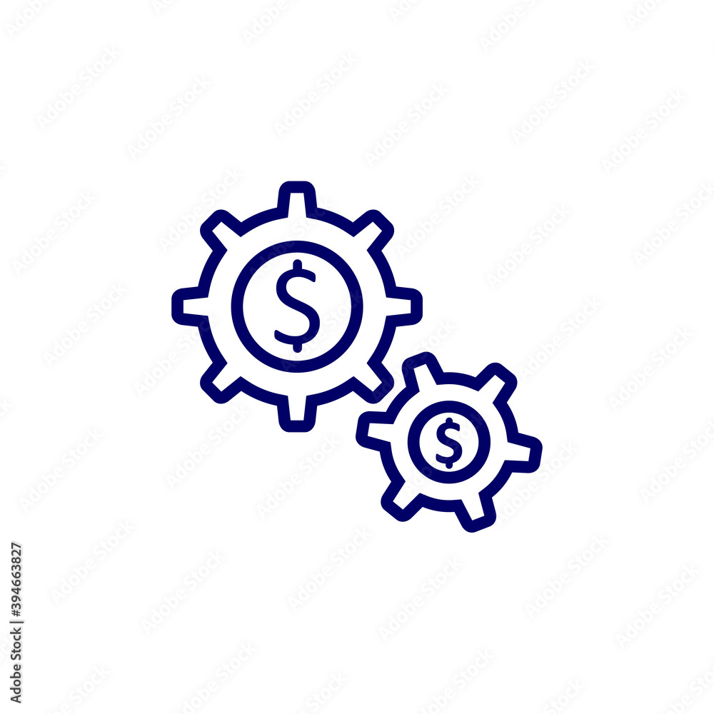 Money with Gear logo design vector template, Business logo design concept, Icon symbol Money with Gear logo design vector template, Business logo design concept, Icon symbol