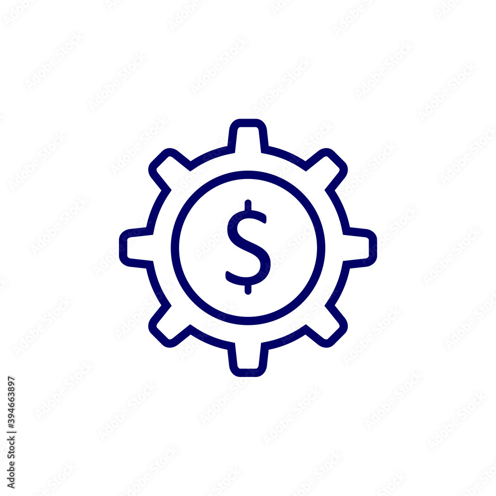 Money with Gear logo design vector template, Business logo design concept, Icon symbol Money with Gear logo design vector template, Business logo design concept, Icon symbol