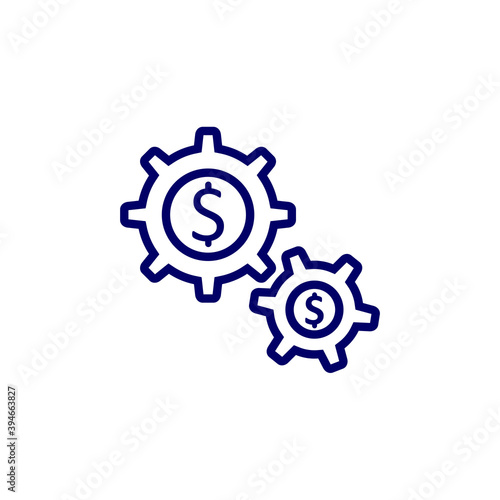 Money with Gear logo design vector template, Business logo design concept, Icon symbol