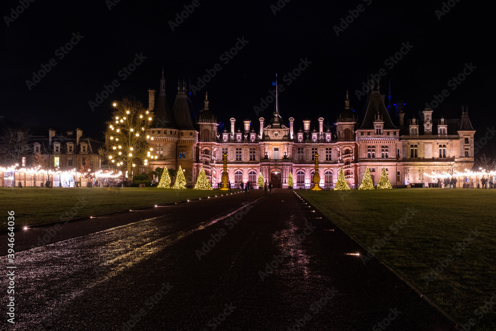 Waddesdon manor illuminated at  Christmas