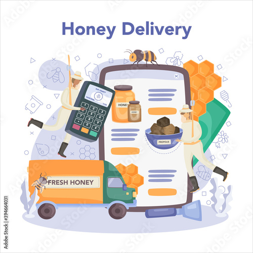 Hiver or beekeeper online service or platform. Professional farmer