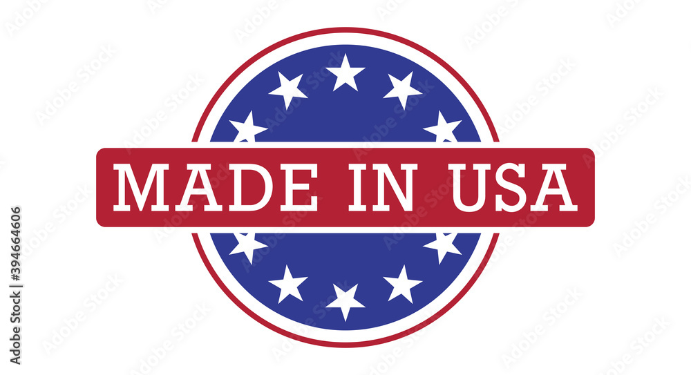 Made in USA round badge. Vector illustration Made in USA round badge. Vector illustration