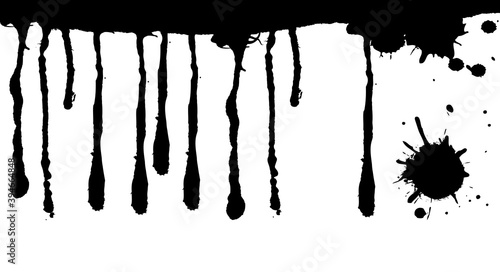 Current paint, stains, ink drops. Paint dripping liquid flows. Flowing liquid. Vector illustration