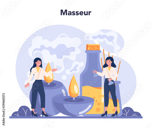 Massage and masseur concept. Spa procedure in beauty salon.