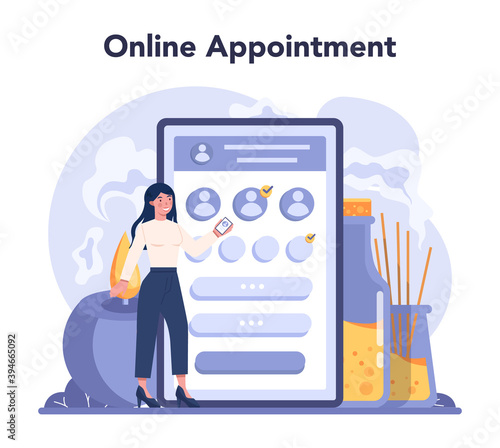 Massage and masseur online service or platform. Spa procedure