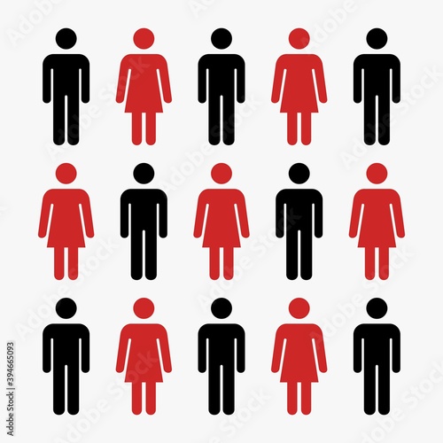 group of people illustration concept vector,male and female icon.