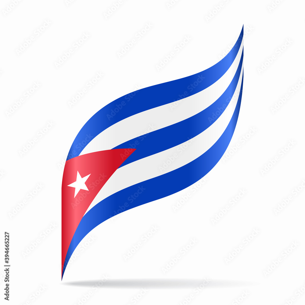 Obraz premium Cuban flag wavy abstract background. Vector illustration.