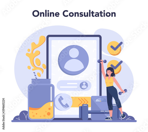 Nutritionist online service or platform. Nutrition therapy