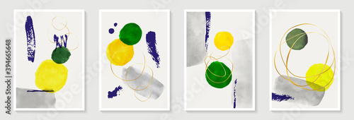Creative minimalist hand painted Abstract art background with watercolor stain and shape elements vector EPS10. Design for wall decoration, postcard, poster or brochure