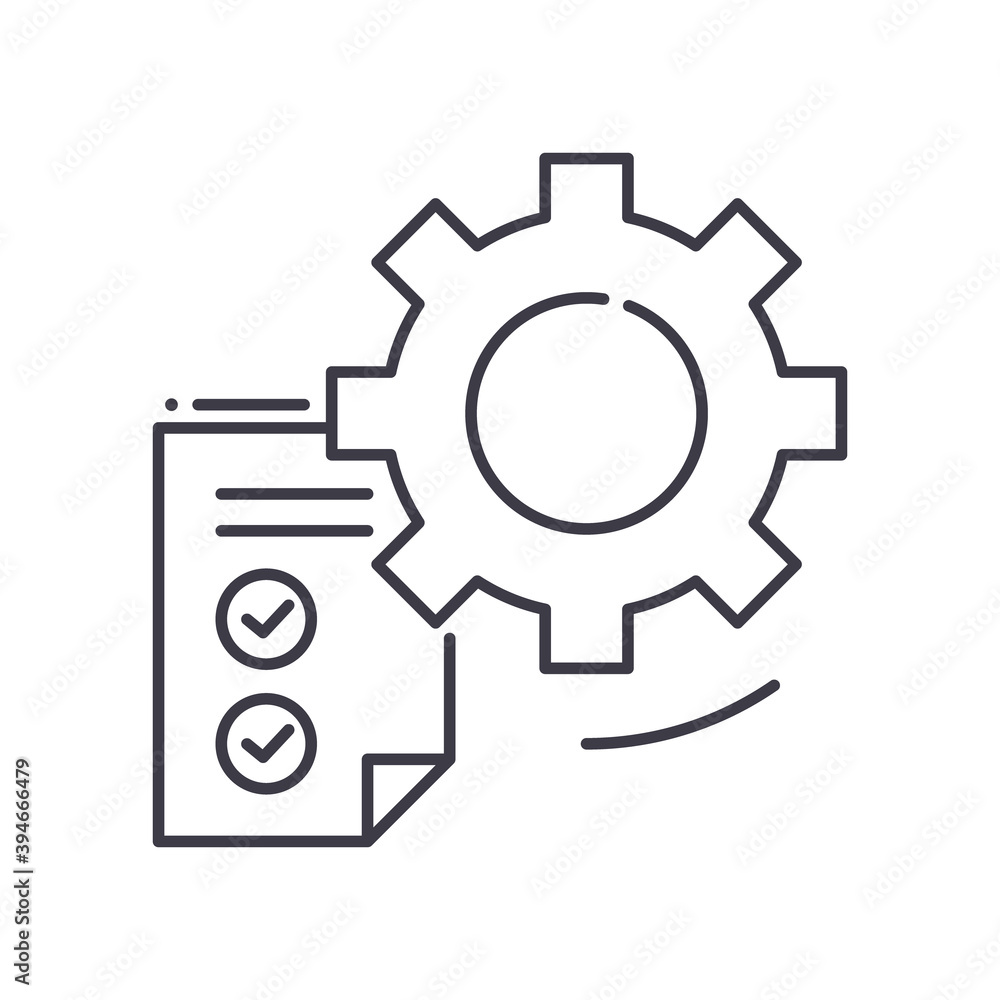 Evaluation icon, linear isolated illustration, thin line vector, web design sign, outline concept symbol with editable stroke on white background. Evaluation icon, linear isolated illustration, thin line vector, web design sign, outline concept symbol with editable stroke on white background.