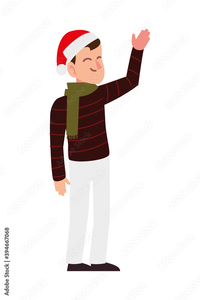 merry christmas man with hat santa character cartoon merry christmas man with hat santa character cartoon