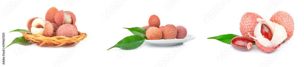 Collection of leechee isolated on a white background Collection of leechee isolated on a white background