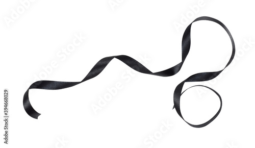 Waved black silk ribbon iso...