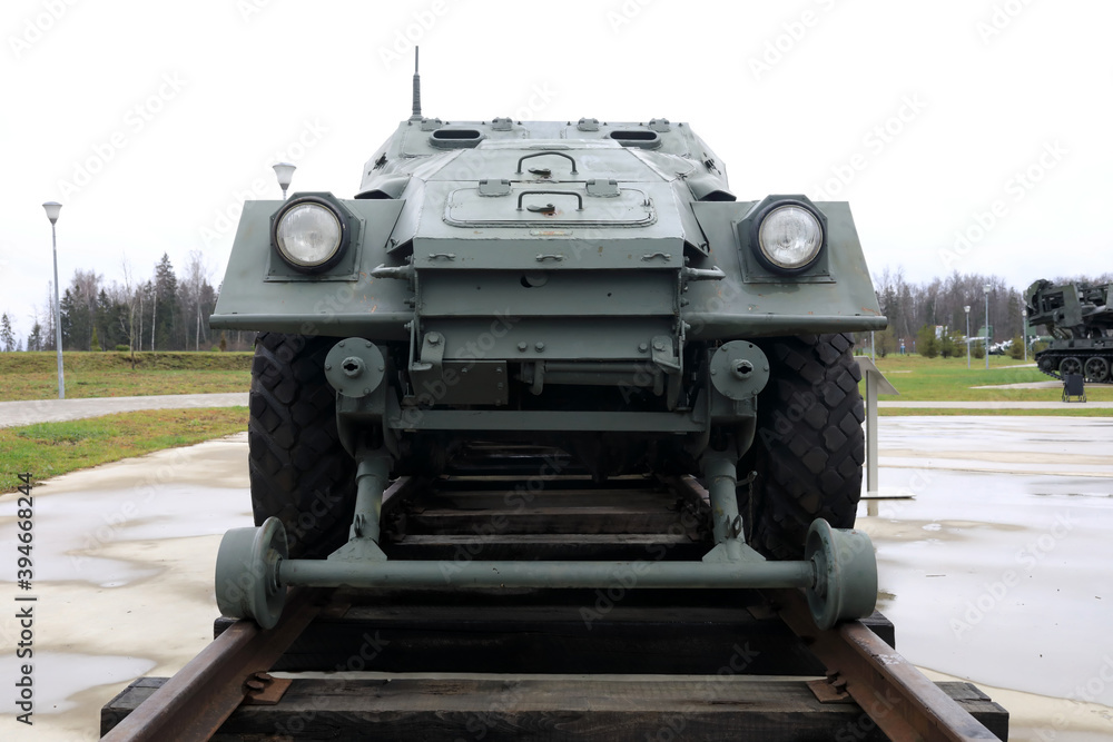 Fototapeta premium Railway armored personnel carrier BTR40A
