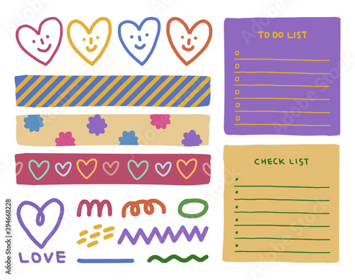 set of cards, label , vector, hand drawn elements