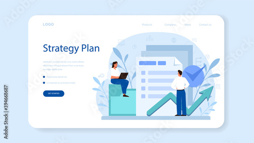 Project management web banner or landing page. Successful