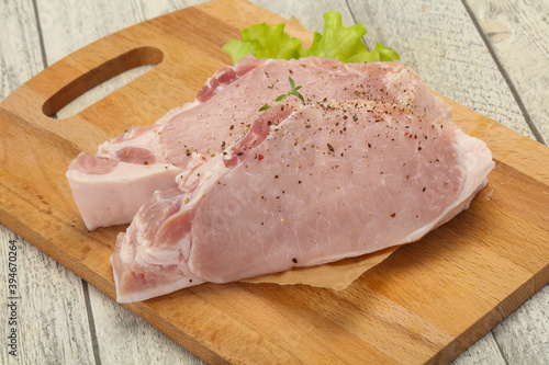 Raw pork meat steak for grill