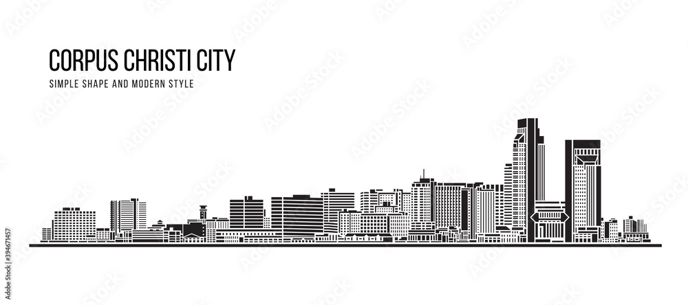 Cityscape Building Abstract Simple shape and modern style art Vector design - Corpus Christi city