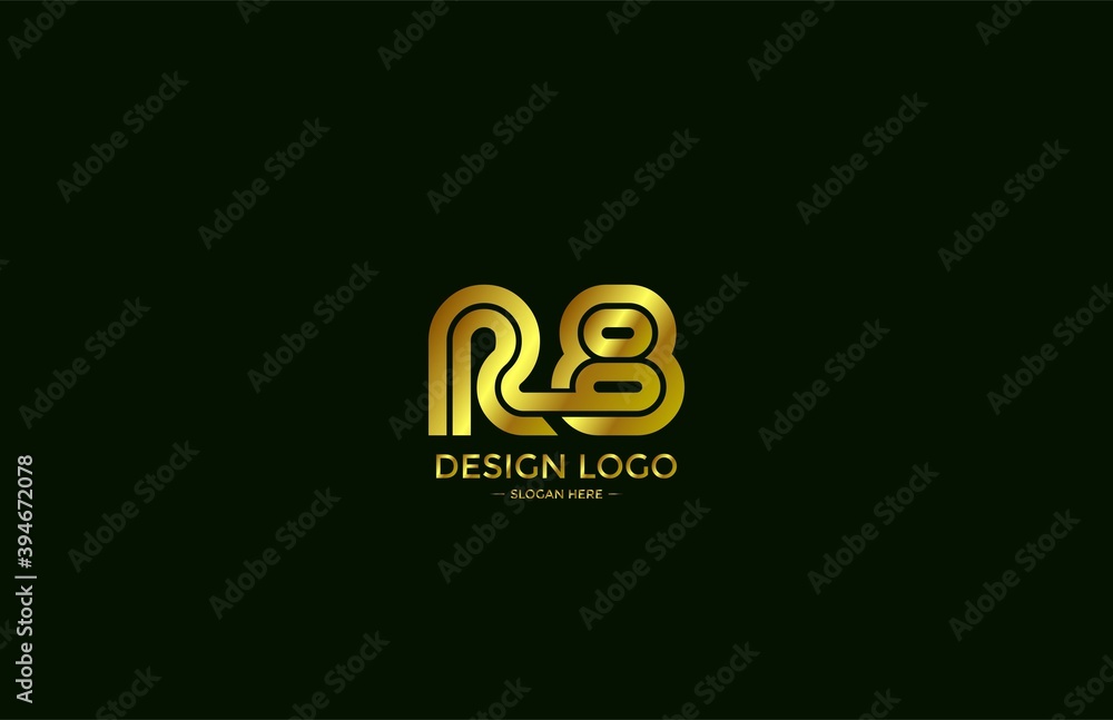 Obraz premium Logo Typography Initial Letter R8 Linear Monogram Font Vector