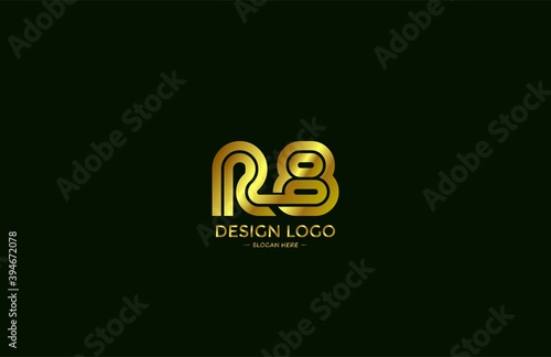 Logo Typography Initial Letter R8 Linear Monogram Font Vector photo